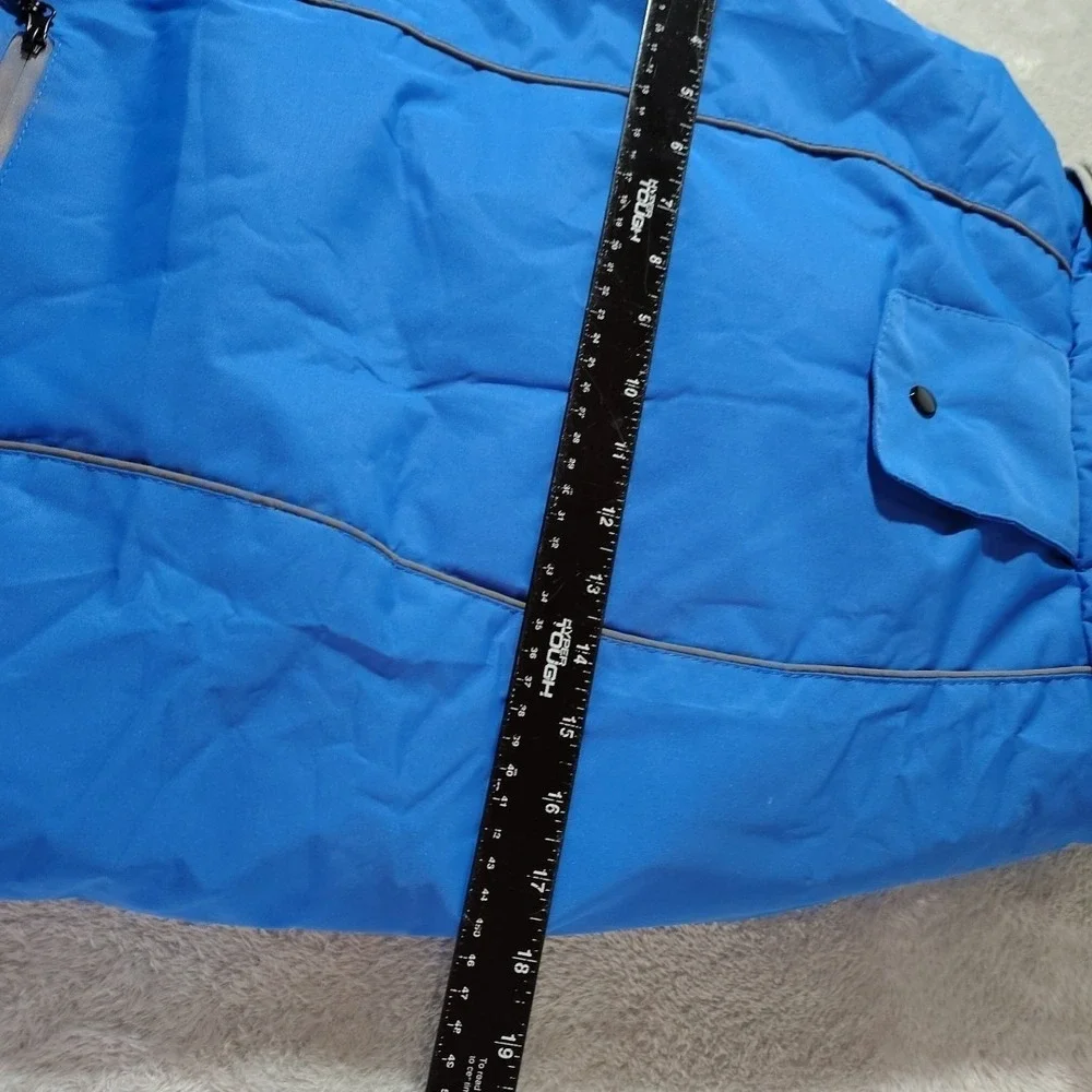 Dog Jacket Large 3XL Blue Hiking Outdoor Winter Adjustable Warm Walks Collared